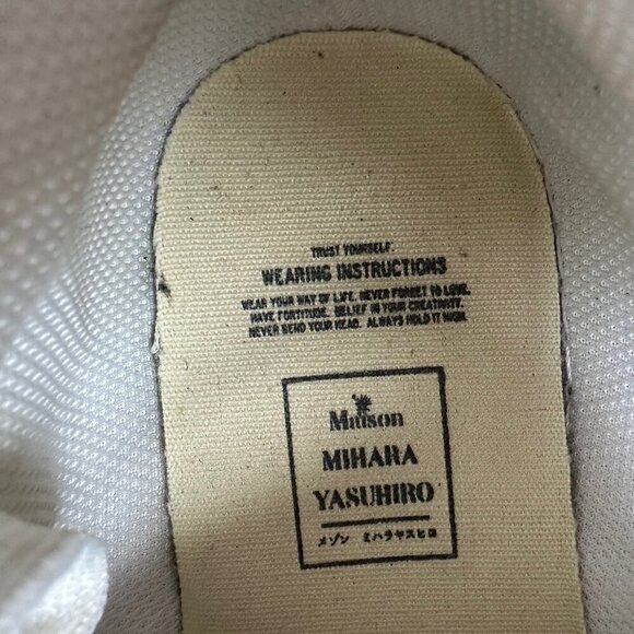 Maison Mihara Yashuhiro Pointed Toe White Sneakers Hi-Top EU 37 / US 7 - Picture 6 of 10